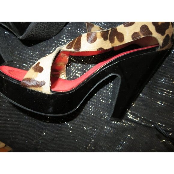 Giuseppe Zanotti Italian Pony Hair & Italian Leather platform cheetah heels 41 - Picture 8 of 15